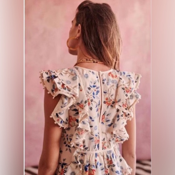 Sezane Alexane Blue Floral Mini NWT SZ 34/US 2 - Picture 3 of 5